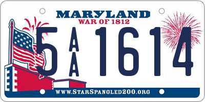 MD license plate 5AA1614