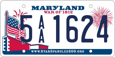 MD license plate 5AA1624