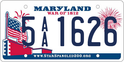 MD license plate 5AA1626