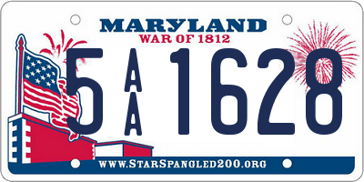 MD license plate 5AA1628