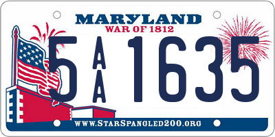 MD license plate 5AA1635