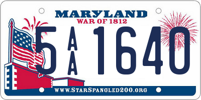 MD license plate 5AA1640