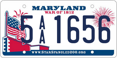 MD license plate 5AA1656