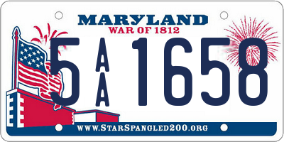 MD license plate 5AA1658