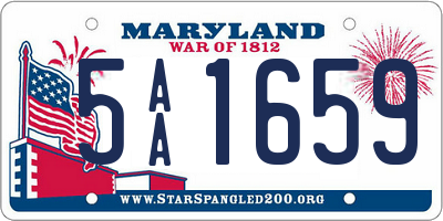 MD license plate 5AA1659