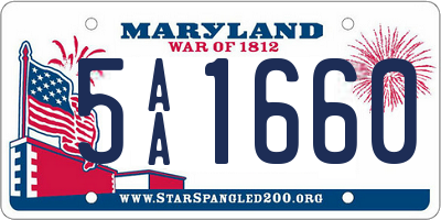 MD license plate 5AA1660