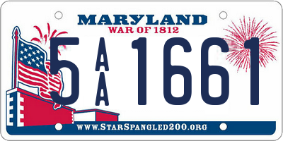 MD license plate 5AA1661