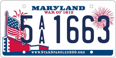 MD license plate 5AA1663