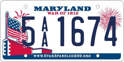 MD license plate 5AA1674