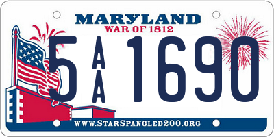 MD license plate 5AA1690