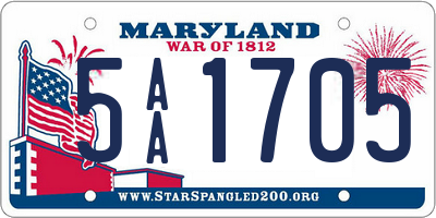 MD license plate 5AA1705