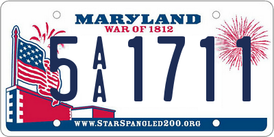 MD license plate 5AA1711