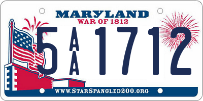 MD license plate 5AA1712