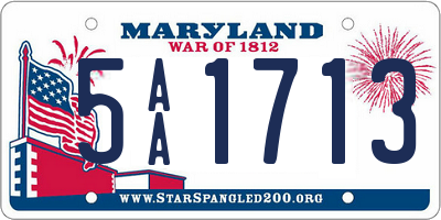 MD license plate 5AA1713