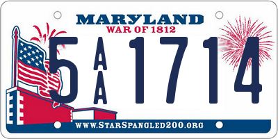 MD license plate 5AA1714