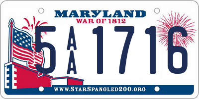 MD license plate 5AA1716