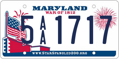 MD license plate 5AA1717