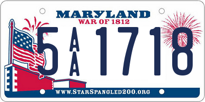 MD license plate 5AA1718