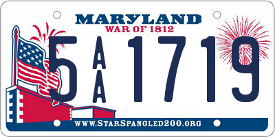 MD license plate 5AA1719