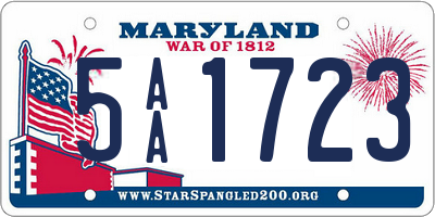 MD license plate 5AA1723