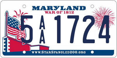 MD license plate 5AA1724