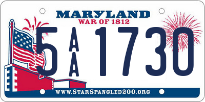 MD license plate 5AA1730