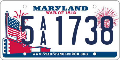 MD license plate 5AA1738