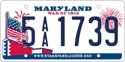 MD license plate 5AA1739