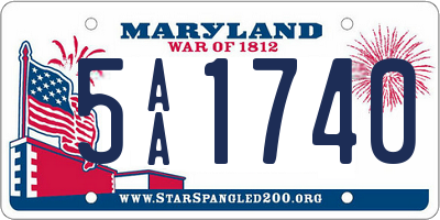 MD license plate 5AA1740