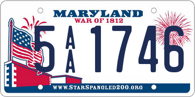 MD license plate 5AA1746