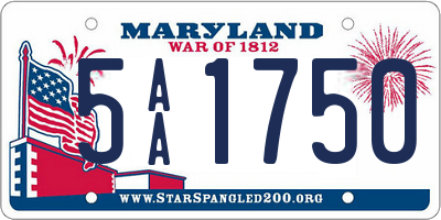 MD license plate 5AA1750