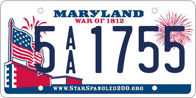 MD license plate 5AA1755