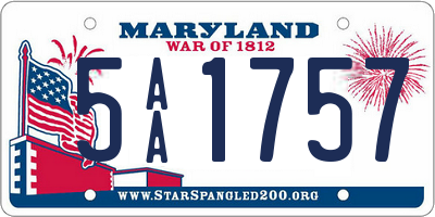 MD license plate 5AA1757