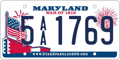 MD license plate 5AA1769