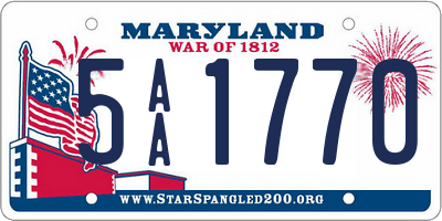 MD license plate 5AA1770