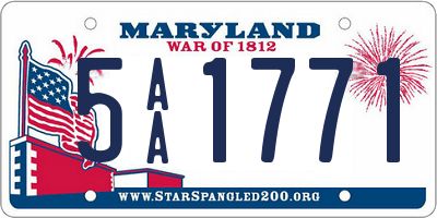 MD license plate 5AA1771