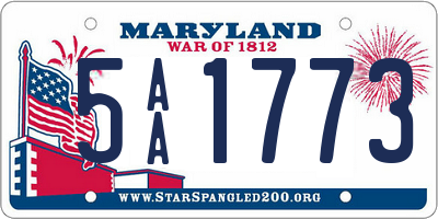 MD license plate 5AA1773