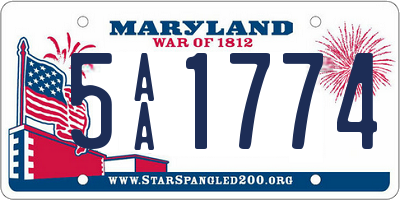 MD license plate 5AA1774