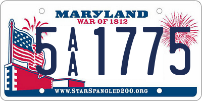 MD license plate 5AA1775