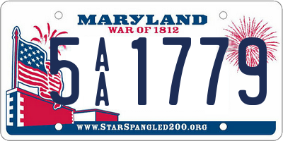 MD license plate 5AA1779