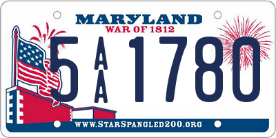 MD license plate 5AA1780