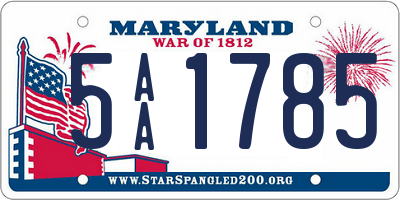 MD license plate 5AA1785