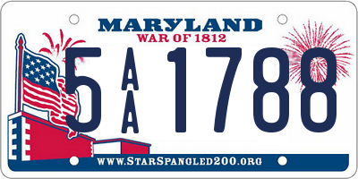 MD license plate 5AA1788