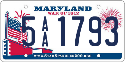 MD license plate 5AA1793