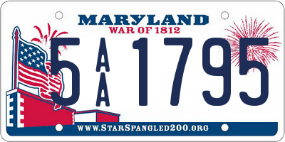 MD license plate 5AA1795