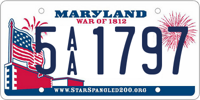 MD license plate 5AA1797