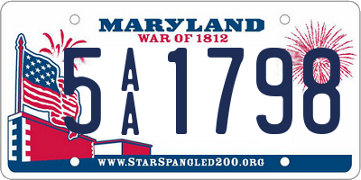 MD license plate 5AA1798