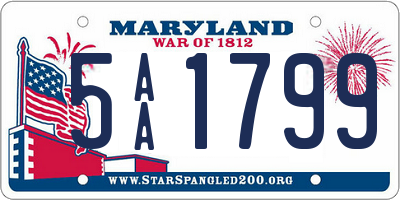 MD license plate 5AA1799