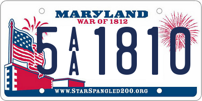 MD license plate 5AA1810
