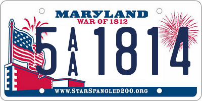 MD license plate 5AA1814